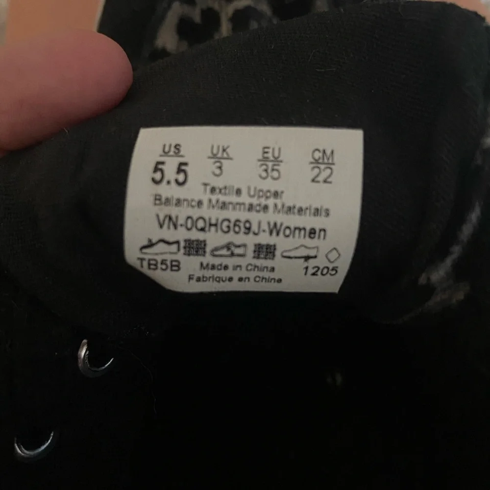 Vans Classic Velvet Animal Print Black Athletic Low Sneaker
